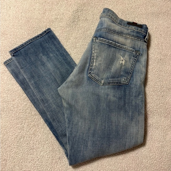 Citizens of Humanity Dylan Drop Rise Cropped Jeans Destroyed Distressed Straight - Picture 12 of 12